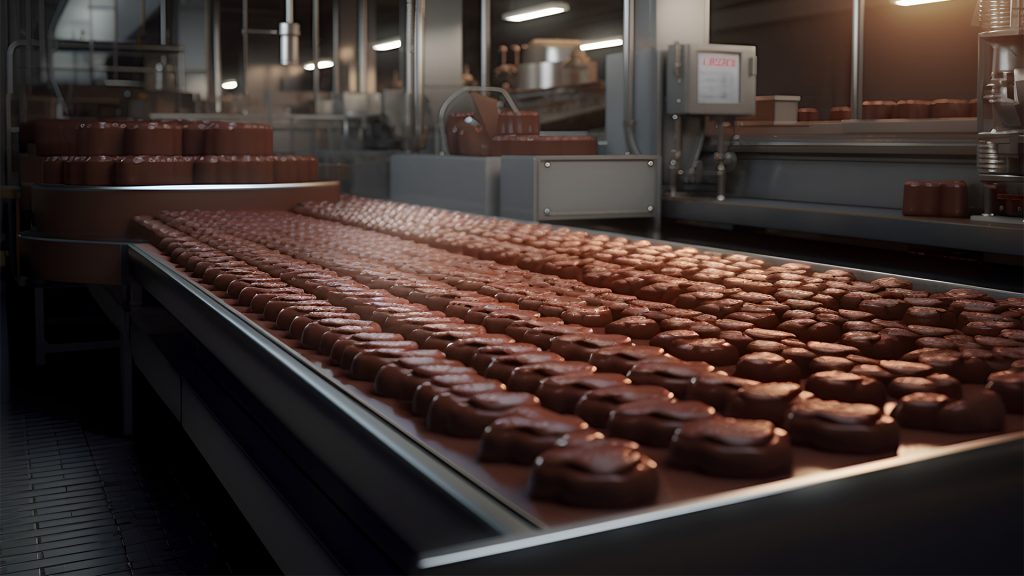 Linha de cobertura de chocolate